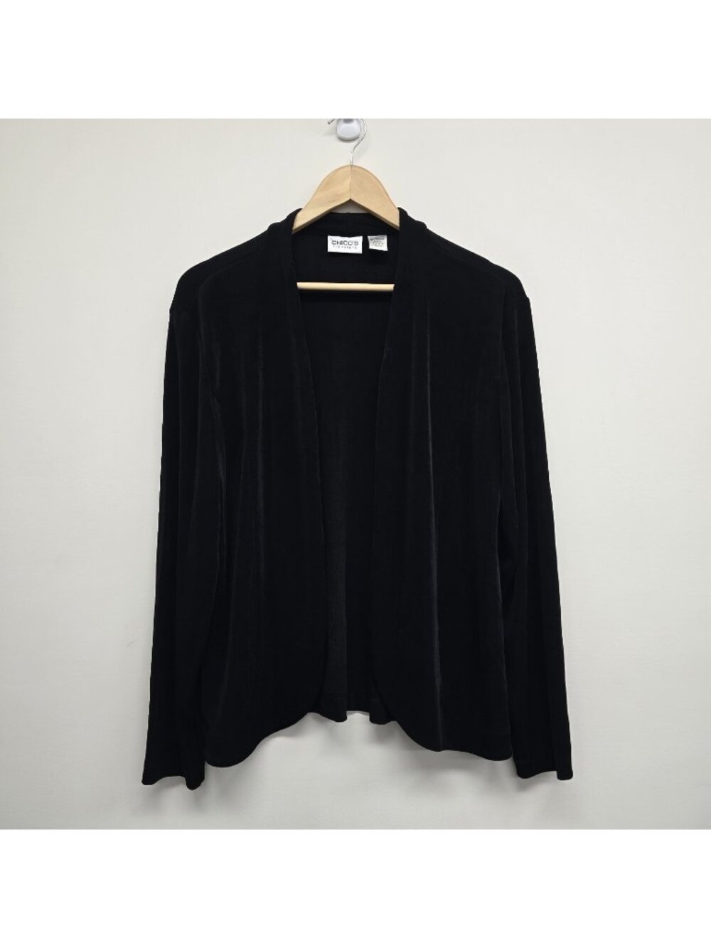 VTG Chicos Travelers Open Front Slinky Stretch Cardigan XL Layering Cover Up